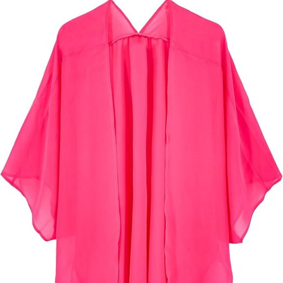 Moss Rose Women's Beach Kimono Coverup Sheer Chiffon Cover Ups, Casual Loose Ope - Picture 2 of 3